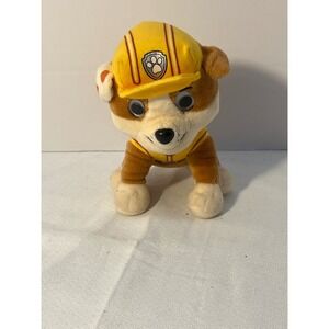 Paw Patrol Rubble Plush Stuffed Animal Dog Construction Worker Yellow Hard Hat